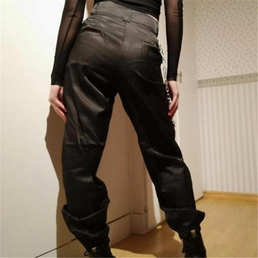 2018 Summer Thin Cargo Pants With Chains Women High Waist Ankle-Length Pants Cool Street Female Trousers Casual Khaki Pants