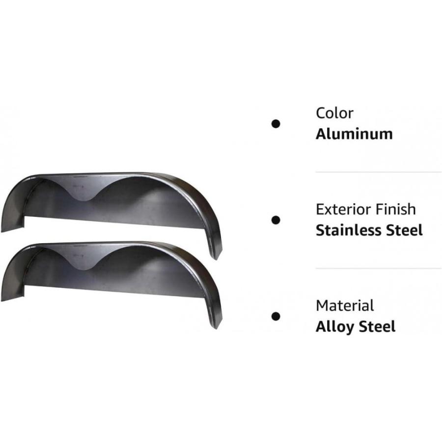 72x10-3/4 Tandem Axle Steel Trailer Fender W/Back Plate Welded In (2-Pack)