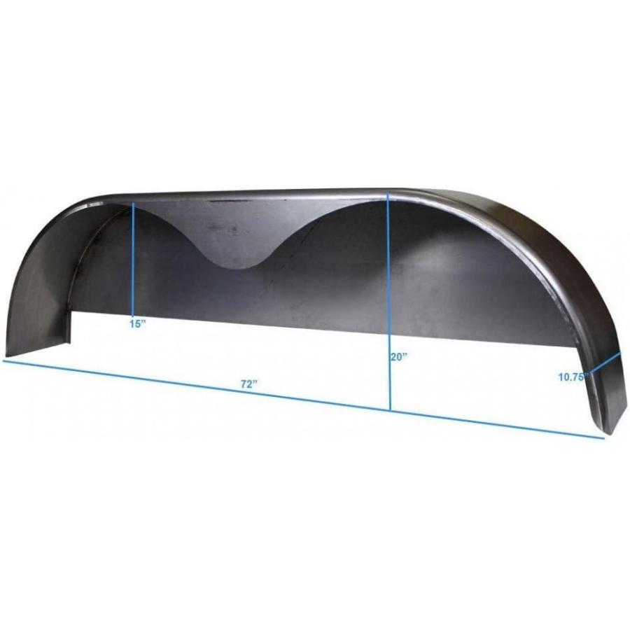 72x10-3/4 Tandem Axle Steel Trailer Fender W/Back Plate Welded In (2-Pack)