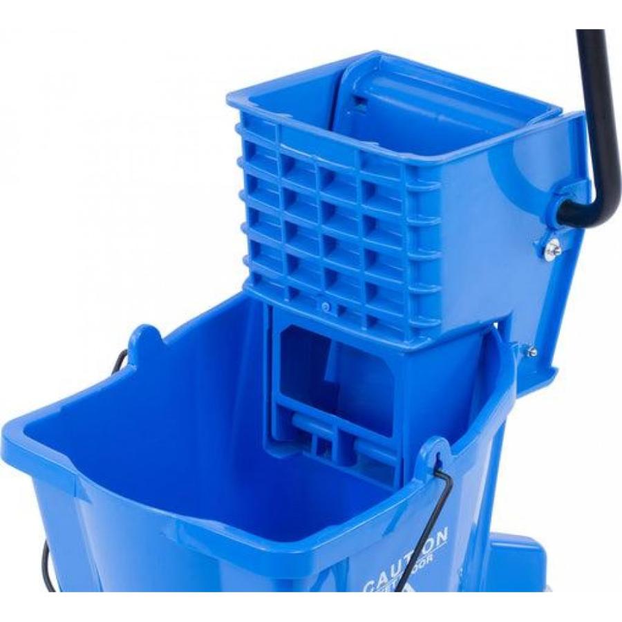 Carlisle 3690814 Mop Bucket With Side Press Wringer 26 Quart Blue