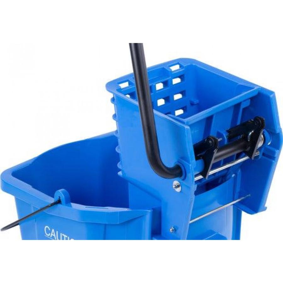 Carlisle 3690814 Mop Bucket With Side Press Wringer 26 Quart Blue