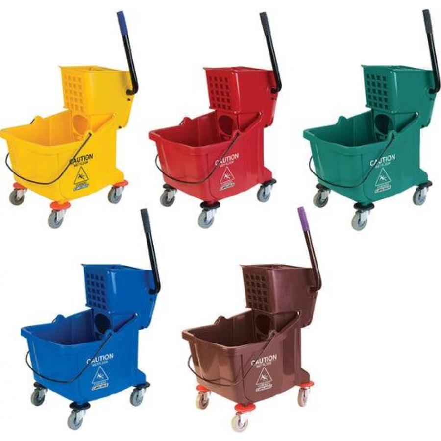 Carlisle 3690814 Mop Bucket With Side Press Wringer 26 Quart Blue