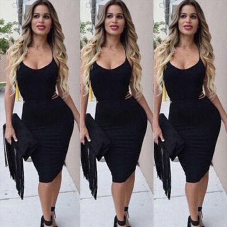Elegant Fashion Summer Women Sleeveless Bodycon Sexy Backless Solid Casual Party Slim Beach Pencil Dress Sundress