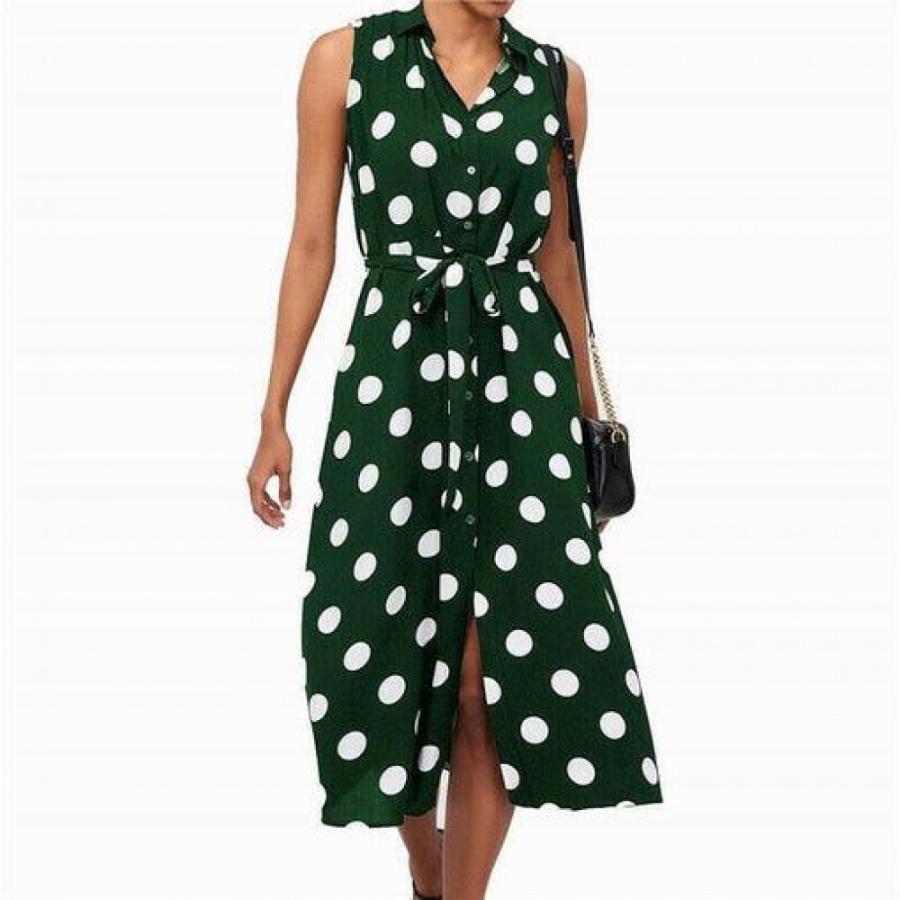 Fashion Women Boho Polka Dot Split Midi Shirt Dress Summer Ladies Sleeveless Beach Party Casual Sundress