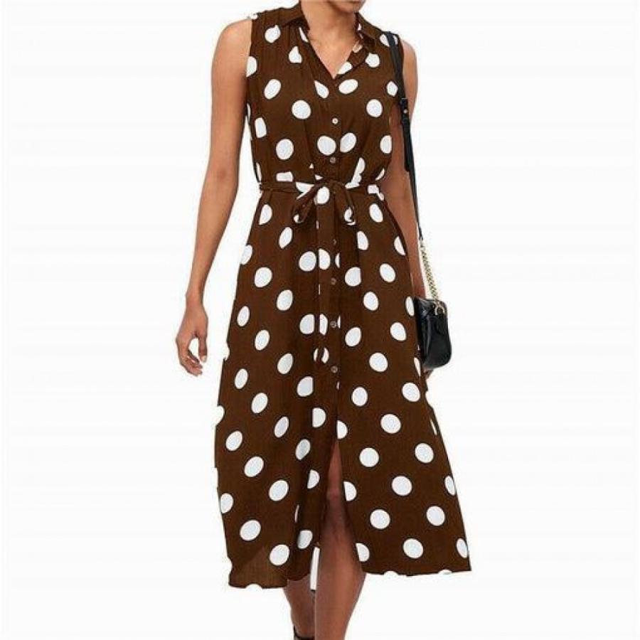 Fashion Women Boho Polka Dot Split Midi Shirt Dress Summer Ladies Sleeveless Beach Party Casual Sundress
