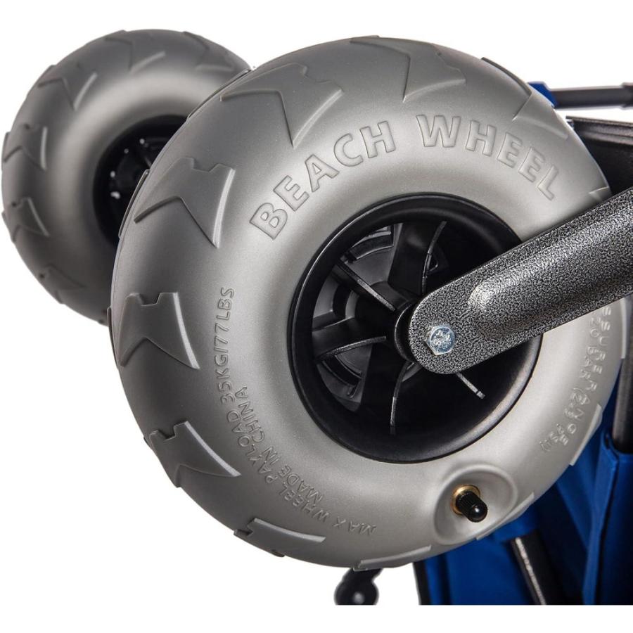 Heavy Duty Collapsible Foldable Beach Cart With Balloon Wheels For Sand Garden Wagon Camping Beach Wagon With Balloon Tires Cart For Beach With Big Wheels Inflatable Tires