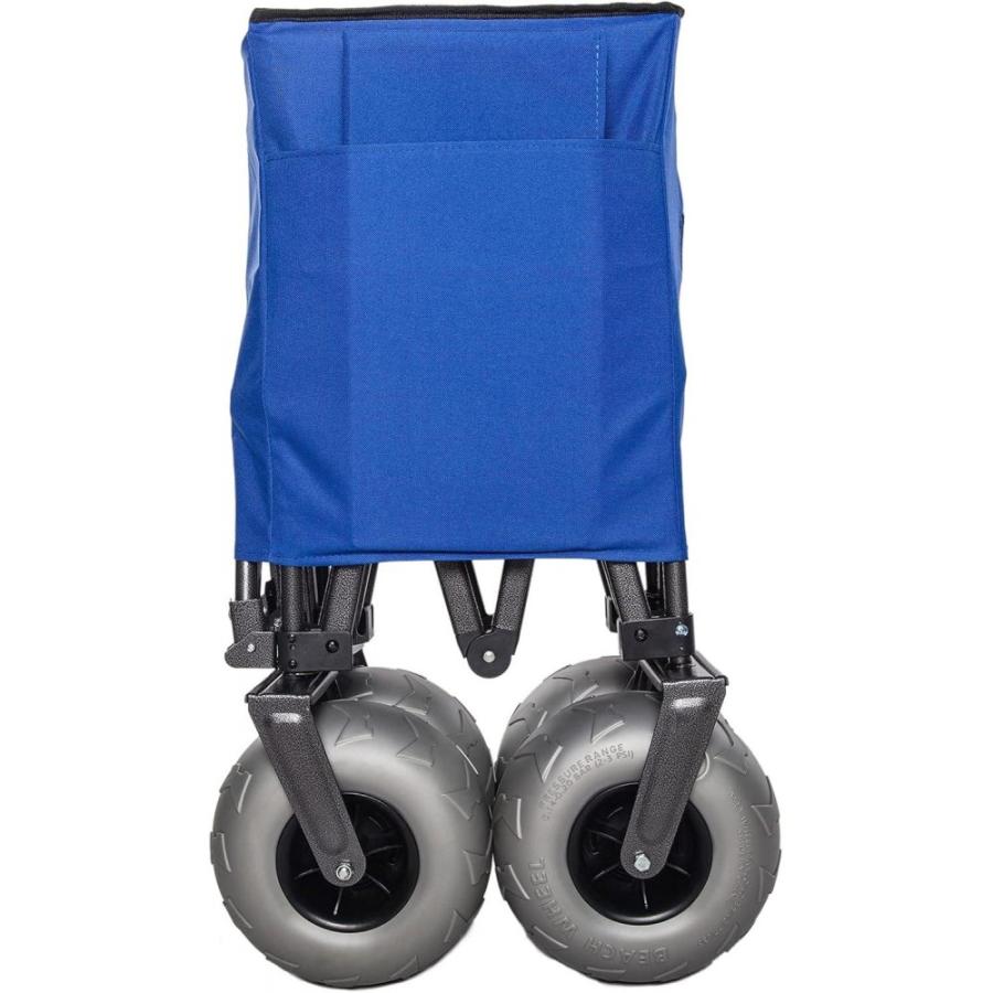 Heavy Duty Collapsible Foldable Beach Cart With Balloon Wheels For Sand Garden Wagon Camping Beach Wagon With Balloon Tires Cart For Beach With Big Wheels Inflatable Tires