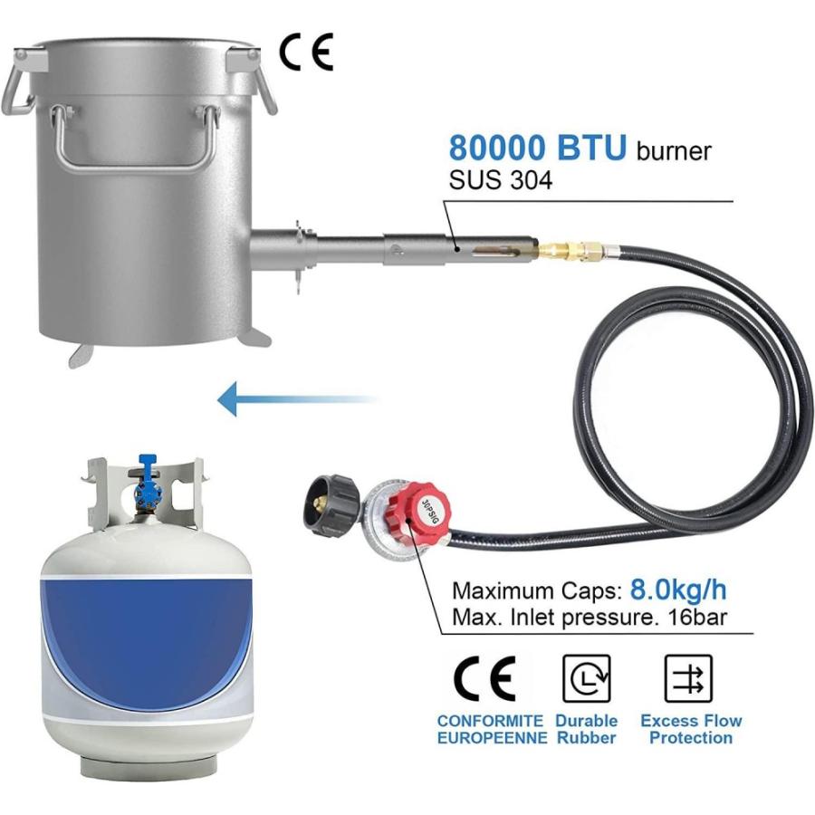 Propane Melting Furnace Kits, 6kg(13lb) Graphite Crucible, Up To 2372沈, Made Ofsteel Barrel, Smelt Metal,with Goggles And High Temperature Gloves