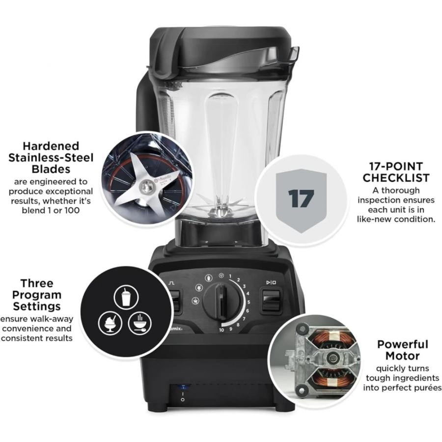 Vitamix Explorian Blender Professional Grade 64 Oz Low Profile Container Black