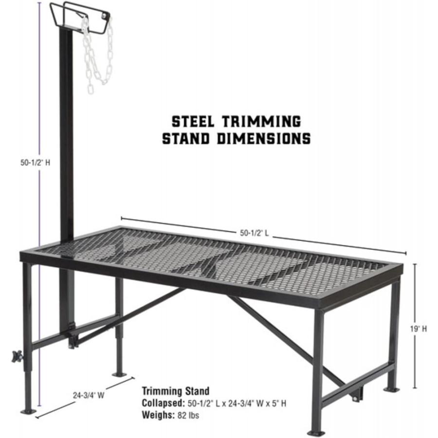 Weaver Leather Livestock Steel Trim Stand - Adjustable And Durable Trimming Stand For Sheep, Goats, And Other Livestock - Wire Headpiece Holds Animals In Place During Grooming, Black, 1 Ct (pack Of 1)