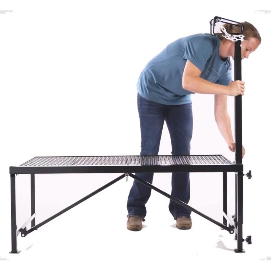 Weaver Leather Livestock Steel Trim Stand - Adjustable And Durable Trimming Stand For Sheep, Goats, And Other Livestock - Wire Headpiece Holds Animals In Place During Grooming, Black, 1 Ct (pack Of 1)