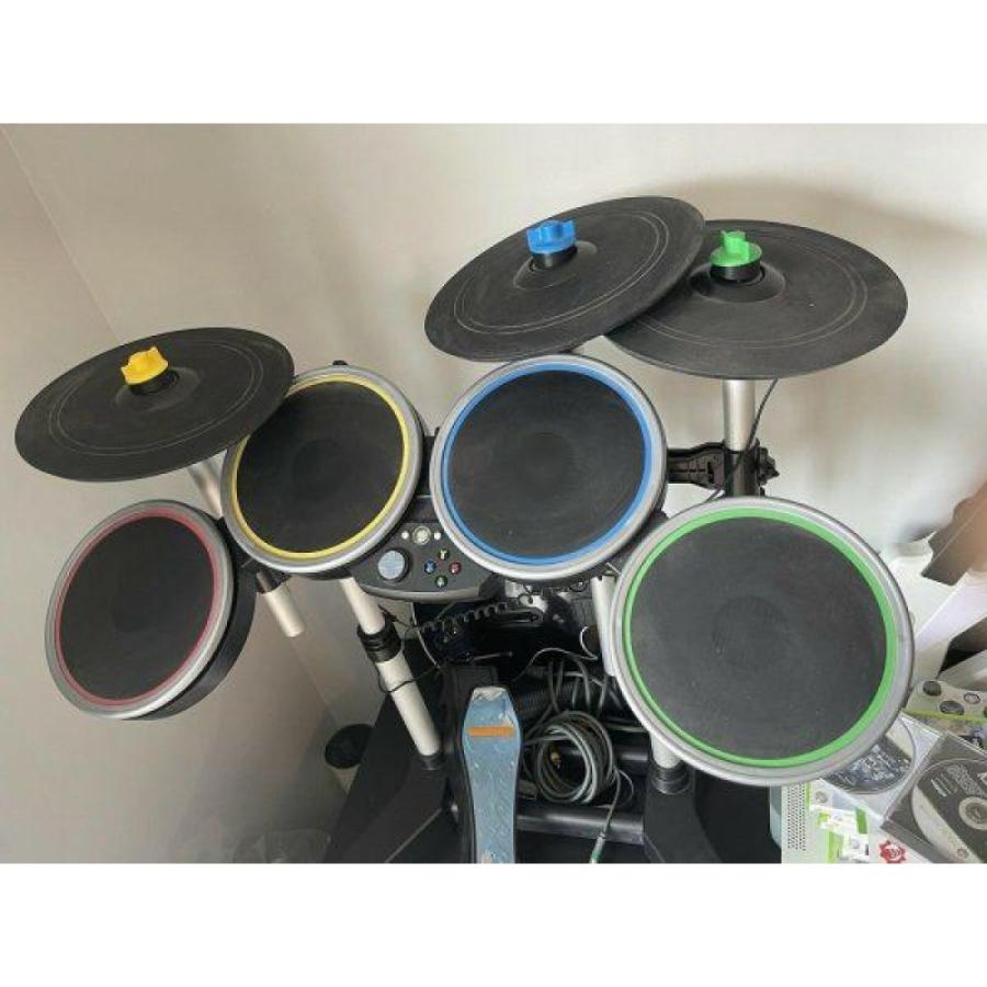 Xbox 360 Guitar Hero Lot Game Controller Drums Console Cords Rock Band 2 3 Tour